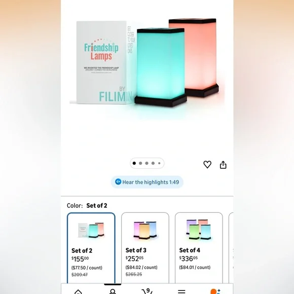 Set of friendship lamps - Picture 2 of 2